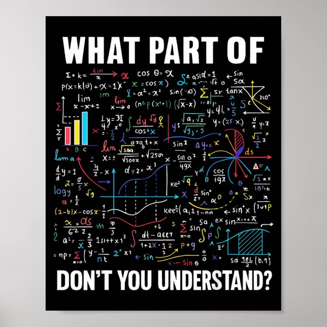 Póster What Part Of Don't You Understand _ Funny Math Tea (Frente)
