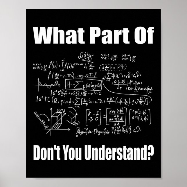 Póster What Part Of Don't You Understand Funny Math Teach (Frente)