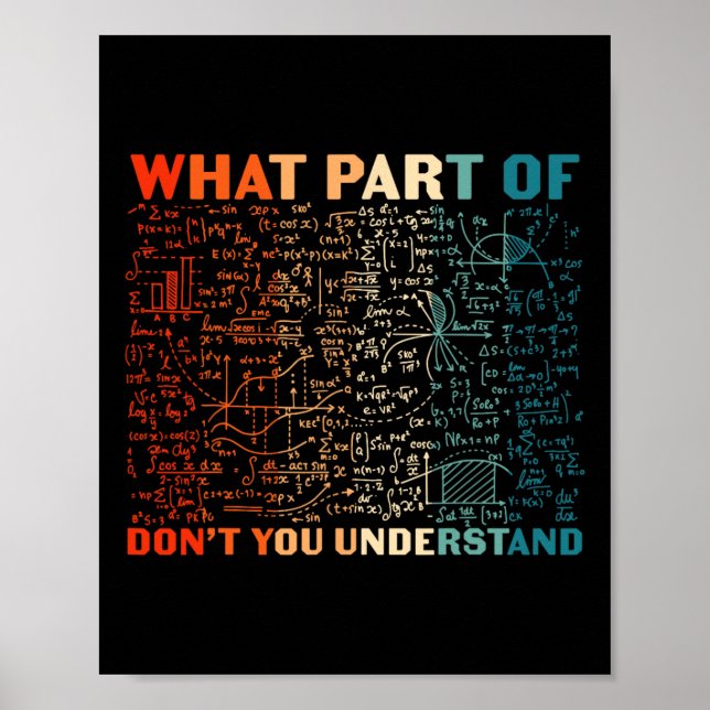 Póster What Part Of Don't You Understand Funny Math Teach (Frente)
