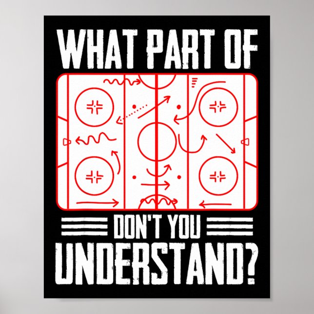 Póster What Part Of Hockey Don't You Understand Ice Hocke (Frente)