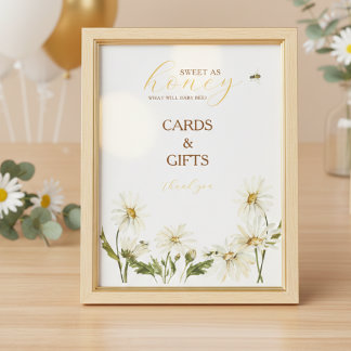 Póster What Will Baby Bee Gender Reveal Tabletop Sign