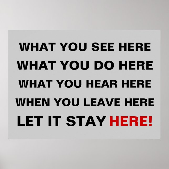 Póster What you see here, what you do here, what you hea (Frente)