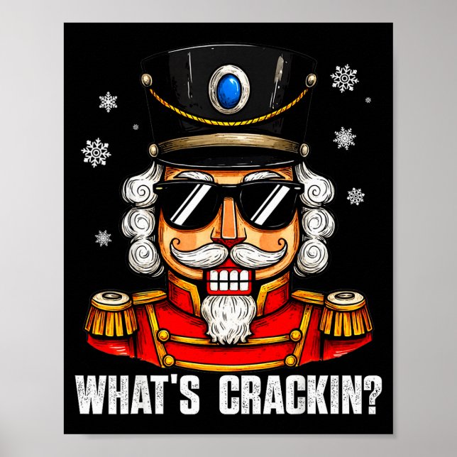 Póster Whats Crackin Funny Nutcracker Pjs Christmas Xmas  (Frente)