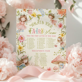 Póster Whats your fairy name Fairy Bright Birthday