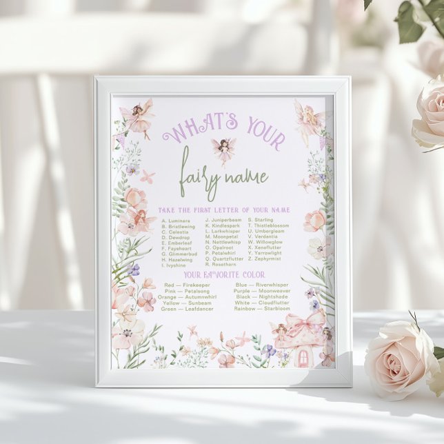 Póster Whats your Fairy Name Whimsical Birthday game (Subido por el creador)