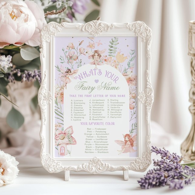 Póster Whats your Fairy Name Whimsical Birthday game (Subido por el creador)