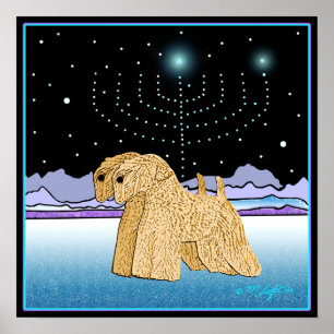 Póster "Wheaten Terriers at Chanukah"