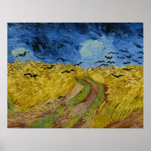 Póster Wheatfield Con Crows Pintando A Vincent Van Gogh