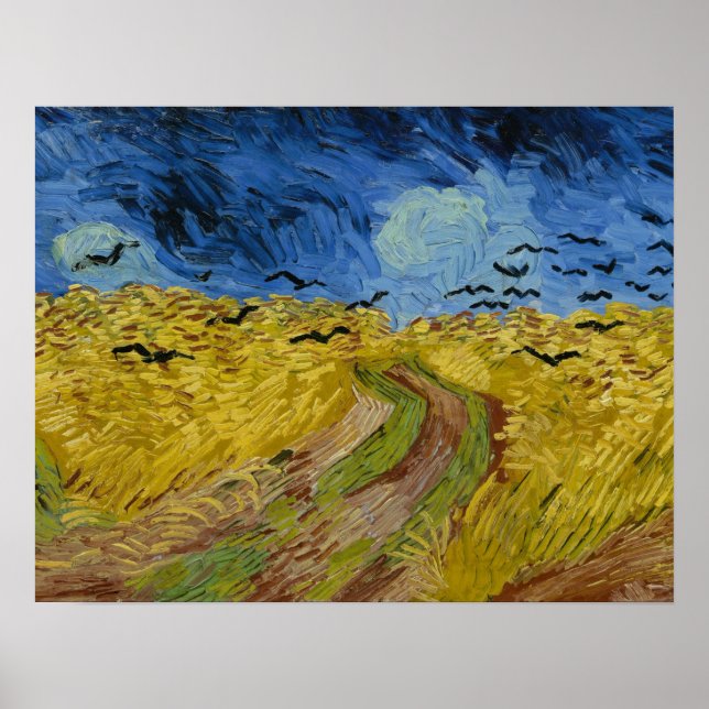 Póster Wheatfield Con Crows Pintando A Vincent Van Gogh (Frente)