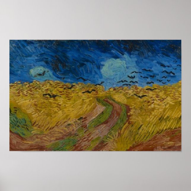 Póster Wheatfield con Crows Vincent van Gogh (Frente)