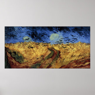 Póster Wheatfield con cuervos
