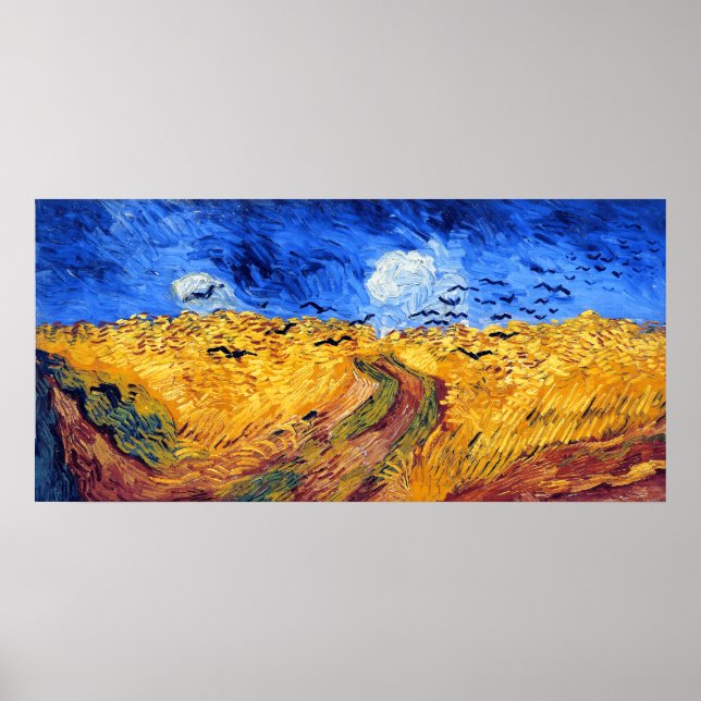 Póster Wheatfield con cuervos, Van Gogh (Frente)