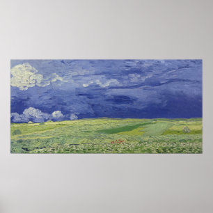 Póster Wheatfields de Vincent van Gogh el debajo de la