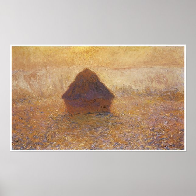 Póster Wheatstack (Sol en niebla), 1891 (Frente)
