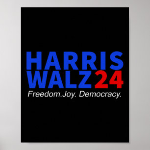 Póster Wheimer24 Freedom Joy Democracy Kamala Harris Walt