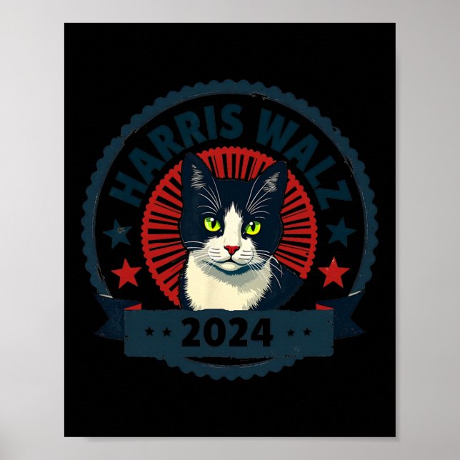 Póster Wheimer 2024 Funny Cat Election Kamala Harris Tim (Frente)