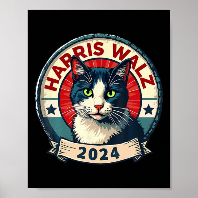 Póster Wheimer 2024 Funny Cat Election Kamala Harris Tim (Frente)