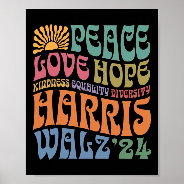 Póster Wheimer 2024 Peace Love Hope Kindness Equality Div (Frente)