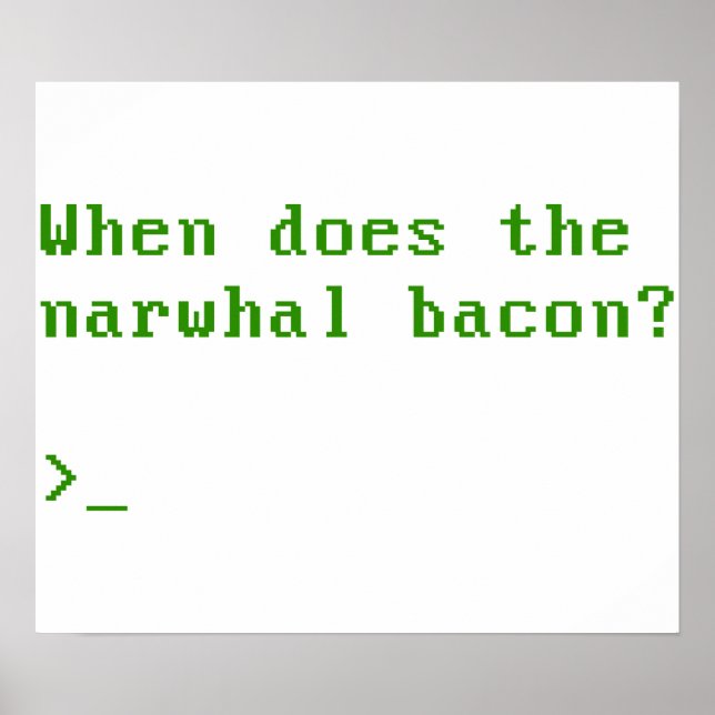 Póster When Does the Narwhal Bacon VGA Reddit Question (Frente)