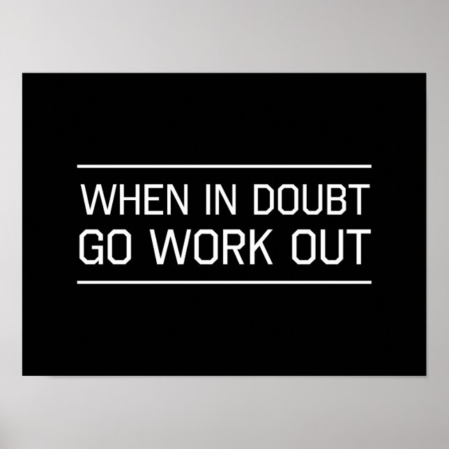 Póster When in Doubt Go Work Out (Frente)