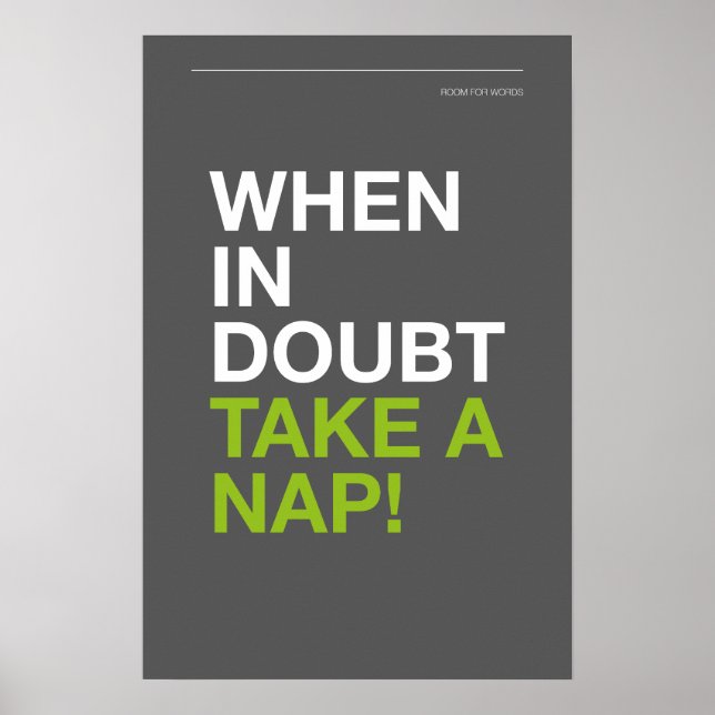 Póster WHEN IN DOUBT, TAKE A NAP – Cozy Wall Art (Frente)