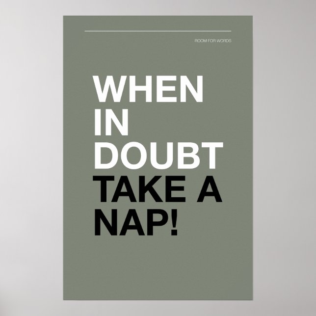 Póster WHEN IN DOUBT, TAKE A NAP – Cozy Wall Art (Frente)