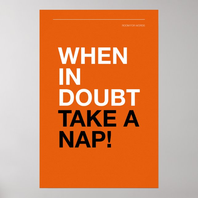 Póster WHEN IN DOUBT, TAKE A NAP – Cozy Wall Art (Frente)