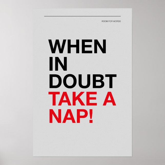 Póster WHEN IN DOUBT, TAKE A NAP – Cozy Wall Art (Frente)