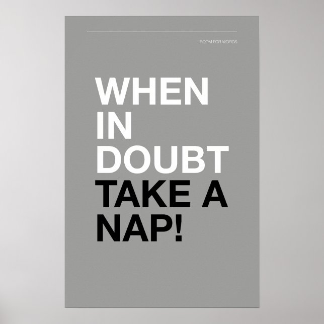 Póster WHEN IN DOUBT, TAKE A NAP – Cozy Wall Art (Frente)
