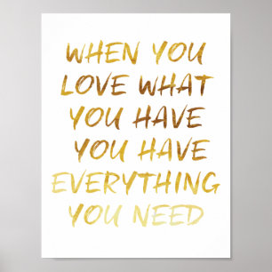 Póster When You Love Faux Gold Foil Poster