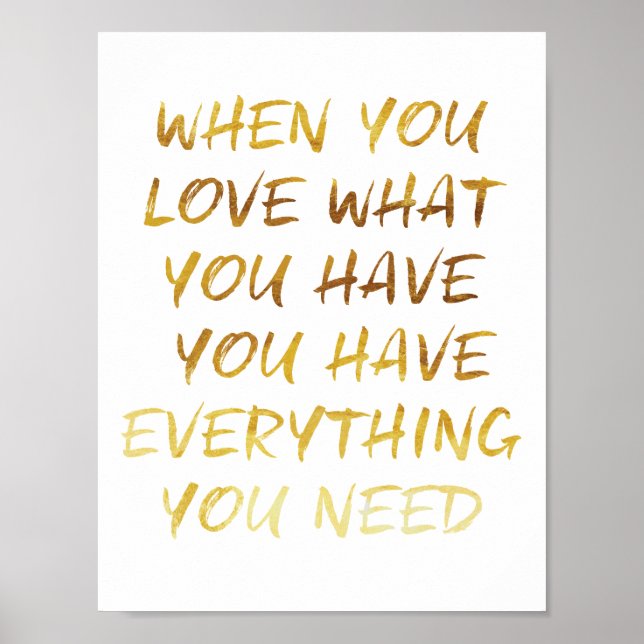 Póster When You Love Faux Gold Foil Poster (Frente)