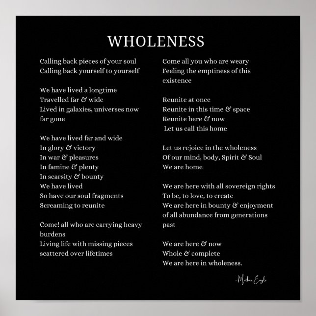 Póster Wheness Soul Self Love poema poster wall art poeta (Frente)