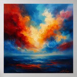 Póster Where Fire Meets Silence Abstract