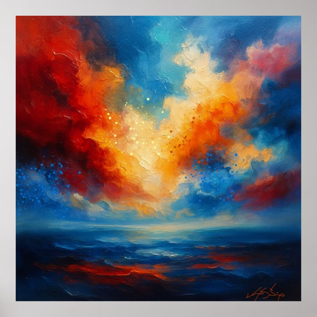 Póster Where Fire Meets Silence Abstract (Frente)