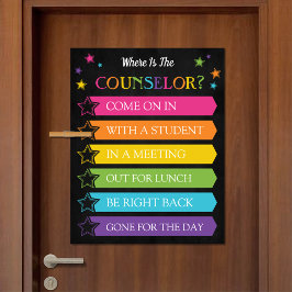 Póster Where is the Counselor Office Door Sign