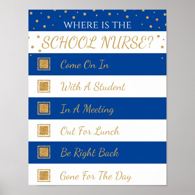 Póster Where is the School Nurse Office Door Sign (Frente)