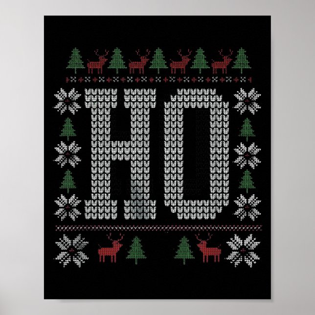 Póster Where My Ho's At Ho Matching Couple Christmas Ugly (Frente)