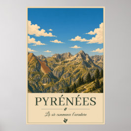 Póster Where Silence Reaches the Summits – Pyrénées