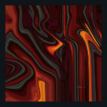 Póster Where There's Smoke<br><div class="desc">Where There's Smoke: Abstract  print in red,  orange,  grey,  and black. Smoke and fire.</div>