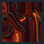 Póster Where There's Smoke<br><div class="desc">Where There's Smoke: Abstract  print in red,  orange,  grey,  and black. Smoke and fire.</div>