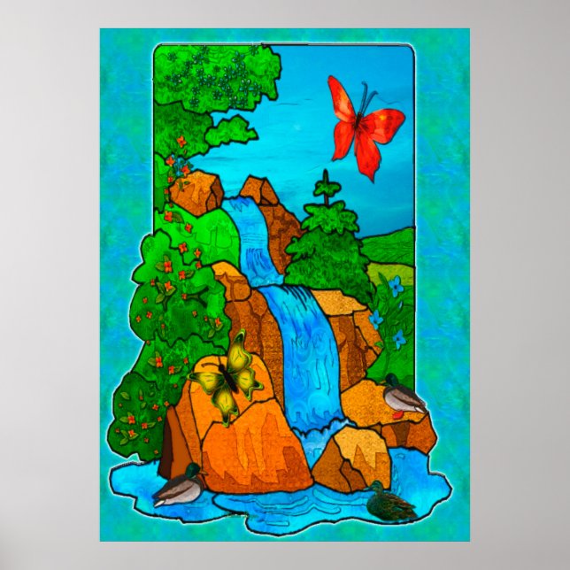 Póster Whimsey cae en la fantasía natural (Frente)