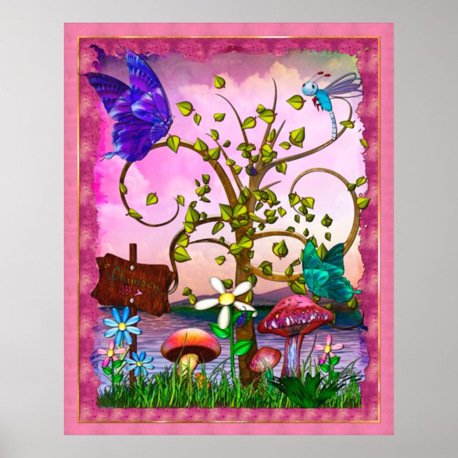 Póster Whimsey Gardens Fantasy Art (Frente)