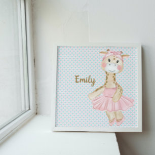 Póster Whimsical Ballerina Giraffe