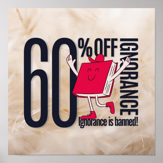 Póster Whimsical Book Character Ignorance Banned Educatio (Frente)