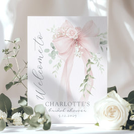 Póster Whimsical Bow Bridal Shower Welcome