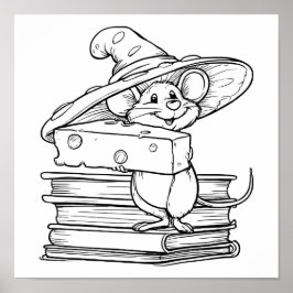 Póster Whimsical Cartoon Art: Mirthful Mouse Character