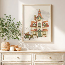 Póster  Whimsical Christmas Storybook kids Poster