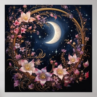Póster Whimsical Crescent Bloom