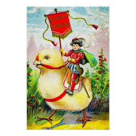 Póster Whimsical Easter Greetings: Sobre el polluelo giga