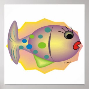 Póster Whimsical Fish Art Poster por Gail Gabel